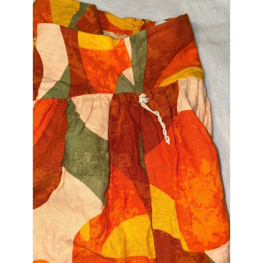 Mini Skirt in Orange Abstract Print - Picture 6 of 10